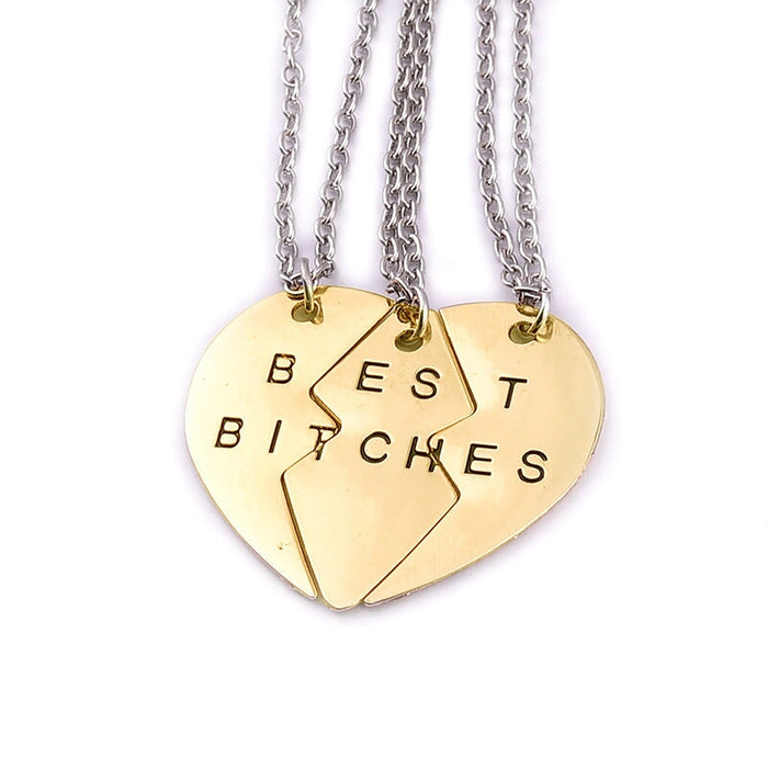Wholesale good friends three petal two petals panel gold alloy necklace JDC-NE-LangT012 Necklaces 阆天 Wholesale Jewelry JoyasDeChina Joyas De China