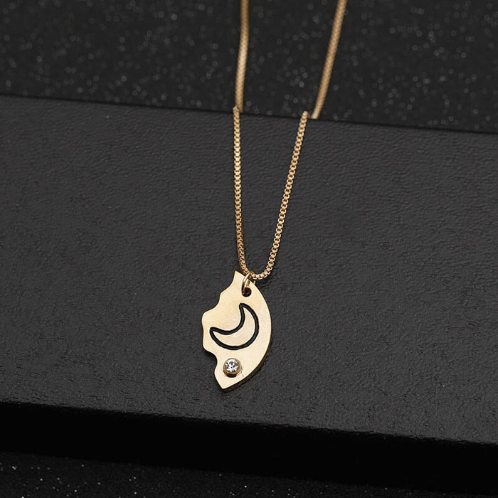Wholesale good sister star moon cloud splicing alloy necklace JDC-NE-LangT023 Necklaces 阆天 Wholesale Jewelry JoyasDeChina Joyas De China