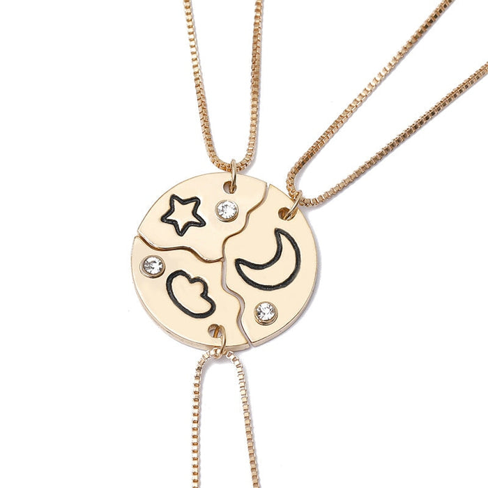Wholesale good sister star moon cloud splicing alloy necklace JDC-NE-LangT023 Necklaces 阆天 A2431 Wholesale Jewelry JoyasDeChina Joyas De China