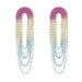 Wholesale Gradient Color Rhinestone Long Fringe Large Earrings JDC-ES-ZHONGW014 Earrings 众薇 Intermediate champagne Wholesale Jewelry JoyasDeChina Joyas De China