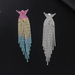 Wholesale Gradient Colored Rhinestone Cross Long Fringe Large Earrings JDC-ES-ZHONGW009 Earrings 众薇 Wholesale Jewelry JoyasDeChina Joyas De China