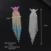 Wholesale Gradient Colored Rhinestone Cross Long Fringe Large Earrings JDC-ES-ZHONGW009 Earrings 众薇 Wholesale Jewelry JoyasDeChina Joyas De China