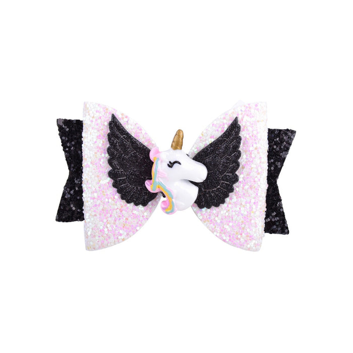 Wholesale gradient rainbow color sequin glitter powder ribbon children's hairpin (F)JDC-HC-Xiane001 Hair Clips 仙儿 5 Wholesale Jewelry JoyasDeChina Joyas De China