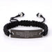 Wholesale graduation season glossy stainless steel curved sheet braided rope stretch bracelet JDC-BT-HongX009 Bracelet 宏祥 5 Wholesale Jewelry JoyasDeChina Joyas De China
