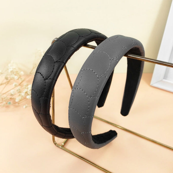 Wholesale gray leather hair band JDC-HD-O348 Headband 潮炫 Wholesale Jewelry JoyasDeChina Joyas De China