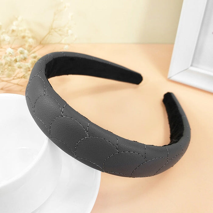 Wholesale gray leather hair band JDC-HD-O348 Headband 潮炫 grey Wholesale Jewelry JoyasDeChina Joyas De China