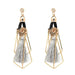 Wholesale green alloy earrings JDC-ES-JJ338 Earrings 聚嘉 Gold+grey Wholesale Jewelry JoyasDeChina Joyas De China