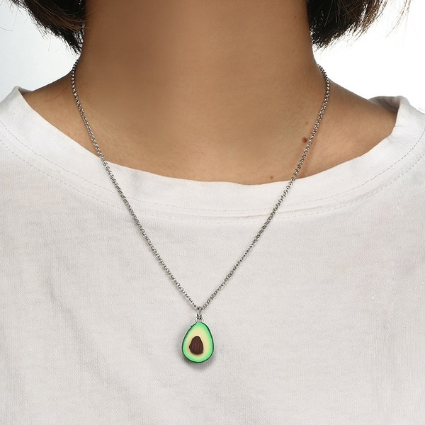 Bulk Jewelry Wholesale green alloy love fruit jewelry necklace earrings JDC-NE-C012 Wholesale factory from China YIWU China