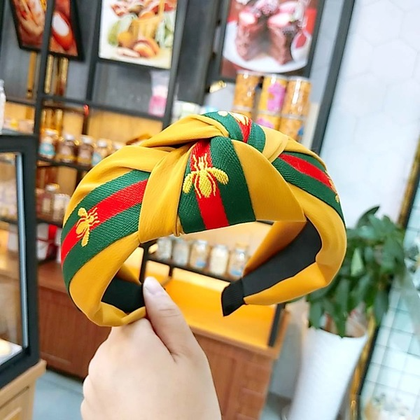 Bulk Jewelry Wholesale green bee knotted fabric wide brim headband  JDC-HD-O106 Wholesale factory from China YIWU China