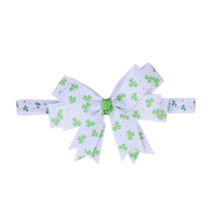 Wholesale green fabric kids clover bow hair clips JDC-HC-GSQN042 Hair Clips 丘诺 Hair band Wholesale Jewelry JoyasDeChina Joyas De China