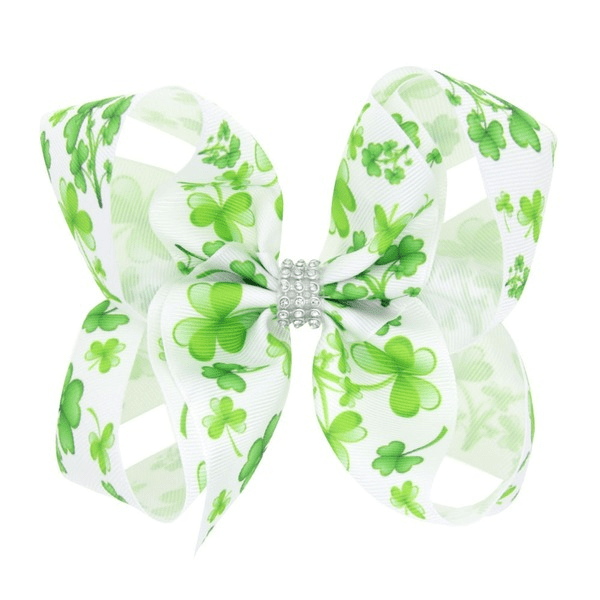 Wholesale Green Fabric Kids St. Patrick's Day Bow Hair Clip JDC-HC-GSQN040 Hair Clips 丘诺 Wholesale Jewelry JoyasDeChina Joyas De China