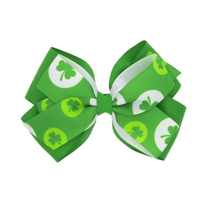 Wholesale Green Fabric Shamrock Bow Hair Clip St. Patrick's Day JDC-HC-GSQN044 Hair Clips 丘诺 1# Wholesale Jewelry JoyasDeChina Joyas De China