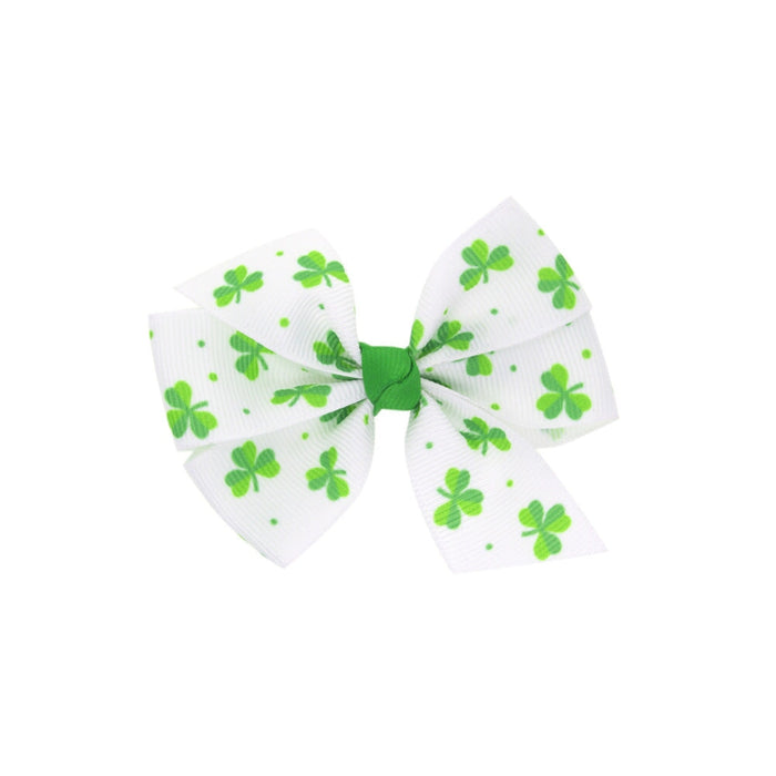 Wholesale Green Fabric Shamrock Bow Hair Clip St. Patrick's Day JDC-HC-GSQN044 Hair Clips 丘诺 5# Wholesale Jewelry JoyasDeChina Joyas De China