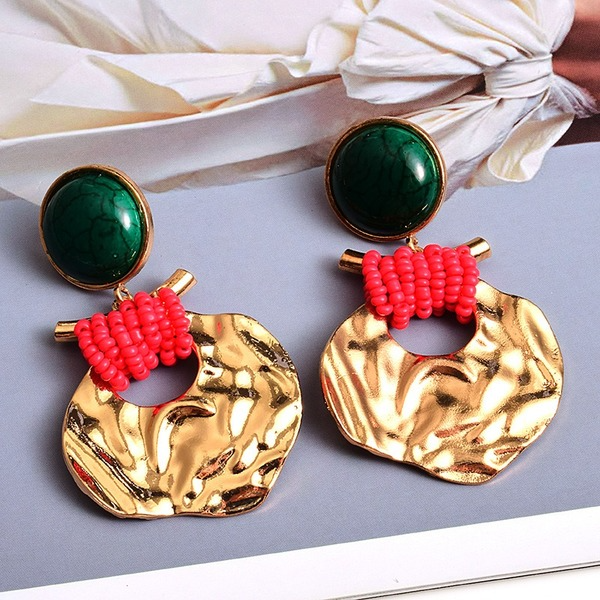 Wholesale green gemstone earrings JDC-ES-SK061 Earrings 深刻 Wholesale Jewelry JoyasDeChina Joyas De China