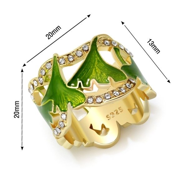 Wholesale green metal rhinestone rings JDC-RS-WN106 Rings 薇妮 Wholesale Jewelry JoyasDeChina Joyas De China