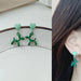 Wholesale green puppy alloy stud earrings JDC-ES-HZQ007 Earrings 青之荷 1 Wholesale Jewelry JoyasDeChina Joyas De China