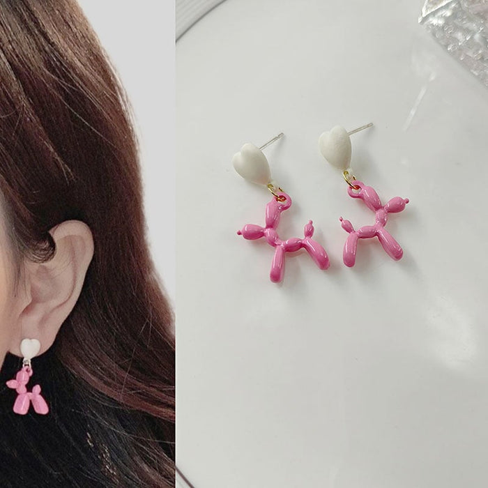 Wholesale green puppy alloy stud earrings JDC-ES-HZQ007 Earrings 青之荷 2 Wholesale Jewelry JoyasDeChina Joyas De China