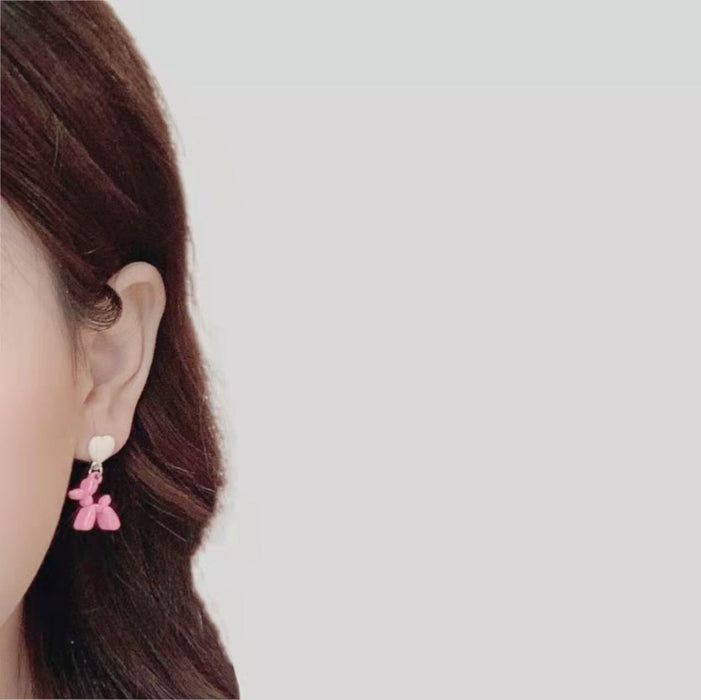 Wholesale green puppy alloy stud earrings JDC-ES-HZQ007 Earrings 青之荷 Wholesale Jewelry JoyasDeChina Joyas De China