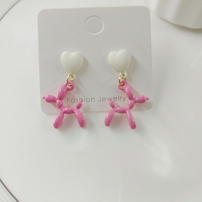 Wholesale green puppy alloy stud earrings JDC-ES-HZQ007 Earrings 青之荷 Wholesale Jewelry JoyasDeChina Joyas De China