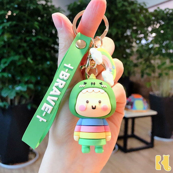 Wholesale green pvc keychain JDC-KC-JG213 Keychains 金葛 Wholesale Jewelry JoyasDeChina Joyas De China