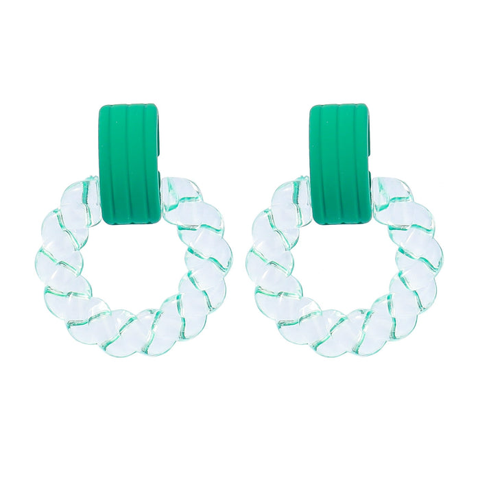 Wholesale green resin earrings JDC-ES-JL926 Earrings 氿乐 Green Wholesale Jewelry JoyasDeChina Joyas De China