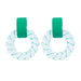 Wholesale green resin earrings JDC-ES-JL926 Earrings 氿乐 Green Wholesale Jewelry JoyasDeChina Joyas De China