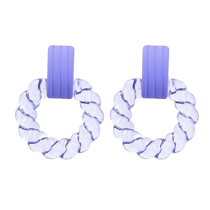Wholesale green resin earrings JDC-ES-JL926 Earrings 氿乐 purple Wholesale Jewelry JoyasDeChina Joyas De China