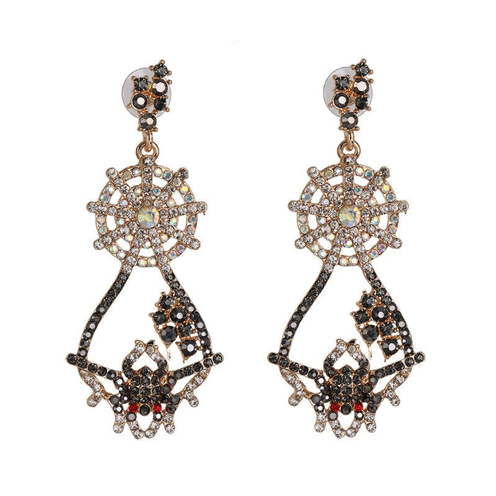 Wholesale green rhinestone earrings JDC-ES-JJ347 Earrings 聚嘉 Black Wholesale Jewelry JoyasDeChina Joyas De China