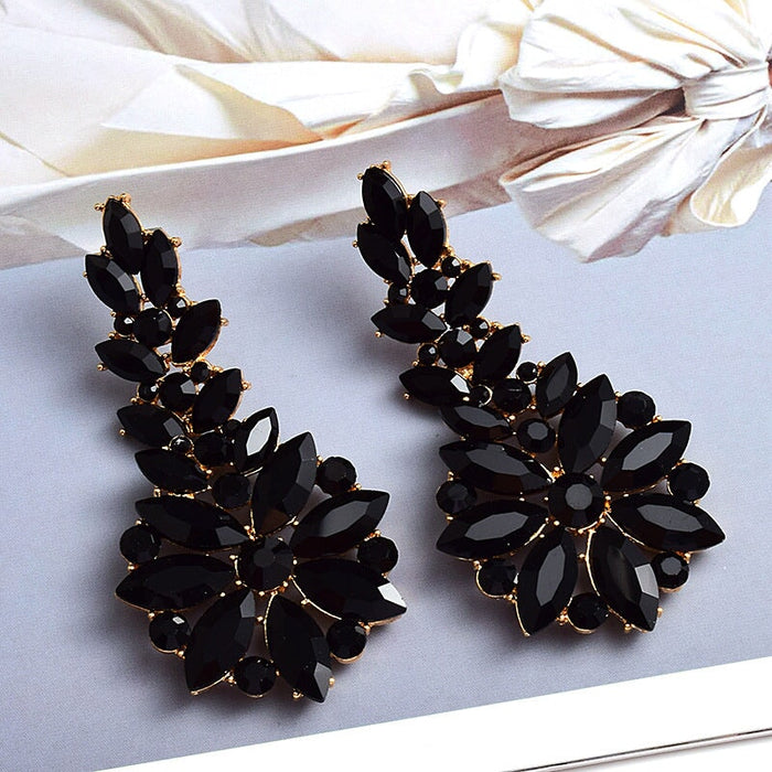 Wholesale green rhinestone earrings JDC-ES-SK049 Earrings 深刻 Wholesale Jewelry JoyasDeChina Joyas De China