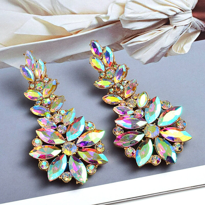 Wholesale green rhinestone earrings JDC-ES-SK049 Earrings 深刻 Wholesale Jewelry JoyasDeChina Joyas De China