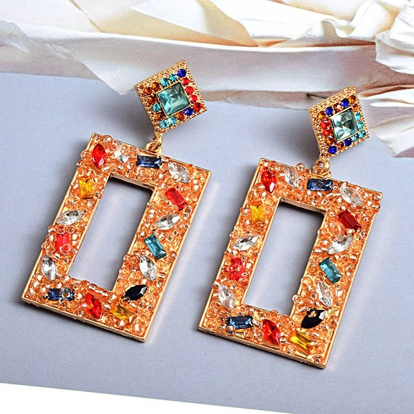 Wholesale Green Rhinestone Earrings JDC-ES-SK080 Earrings 深刻 Wholesale Jewelry JoyasDeChina Joyas De China