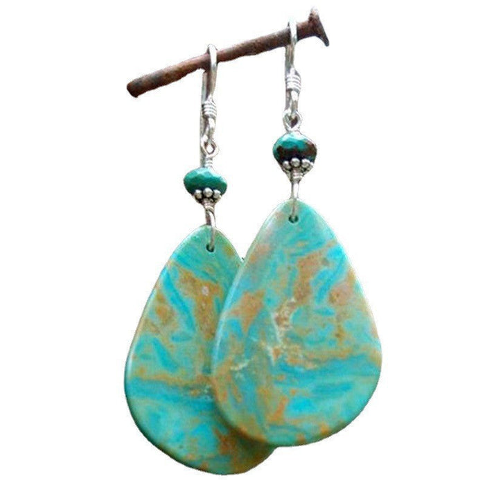 Wholesale green turquoise plating metal earrings JDC-ES-WN008 Earrings 薇妮 CR6025 Wholesale Jewelry JoyasDeChina Joyas De China