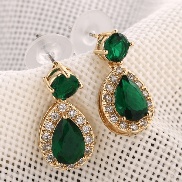 Wholesale green Zircon Earrings JDC-ES-Mix017 Earrings 迷茜 Wholesale Jewelry JoyasDeChina Joyas De China