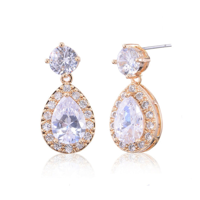 Wholesale green Zircon Earrings JDC-ES-Mix017 Earrings 迷茜 gold Wholesale Jewelry JoyasDeChina Joyas De China