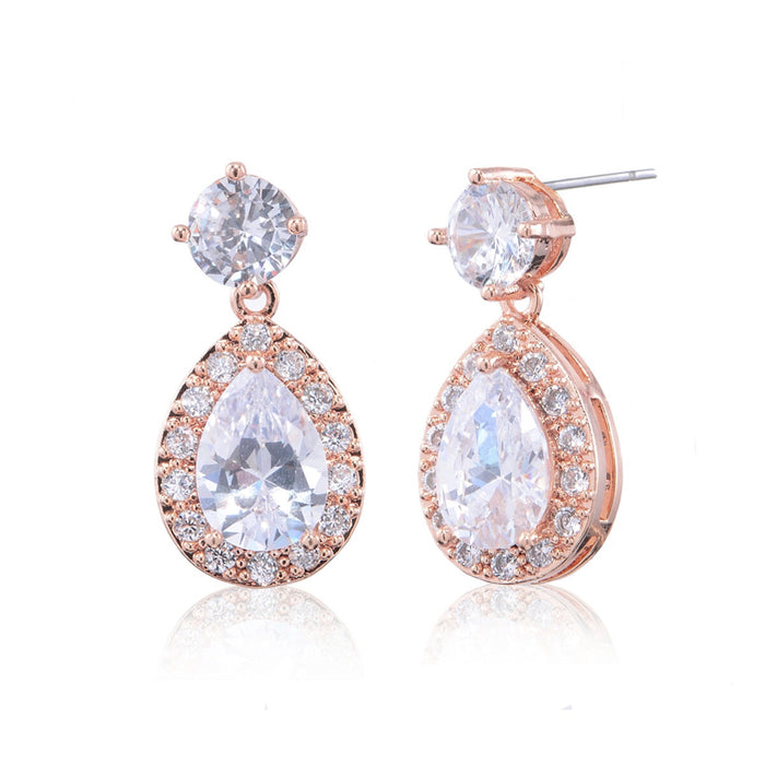 Wholesale green Zircon Earrings JDC-ES-Mix017 Earrings 迷茜 rose gold Wholesale Jewelry JoyasDeChina Joyas De China