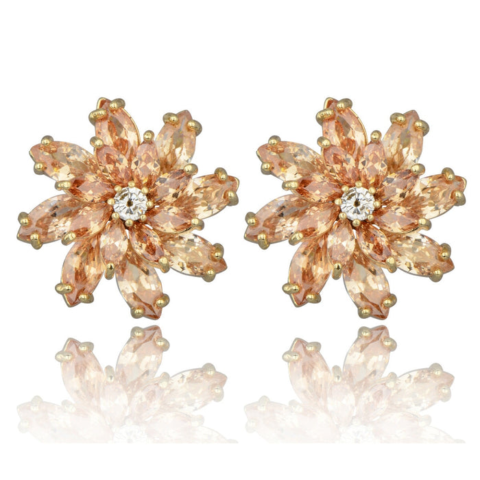 Wholesale Green Zircon Stud Earrings JDC-ES-Mix012 Earrings 迷茜 champagne Wholesale Jewelry JoyasDeChina Joyas De China