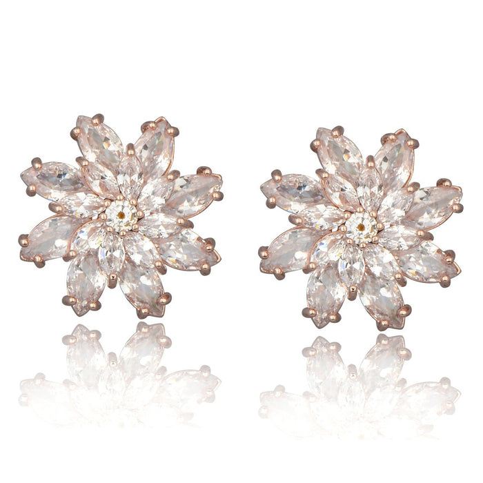 Wholesale Green Zircon Stud Earrings JDC-ES-Mix012 Earrings 迷茜 rose gold Wholesale Jewelry JoyasDeChina Joyas De China