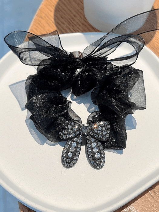 Wholesale grey rubber band Butterfly Hair circle JDC-HS-GSMC022 Hair Scrunchies 曌彩 Wholesale Jewelry JoyasDeChina Joyas De China