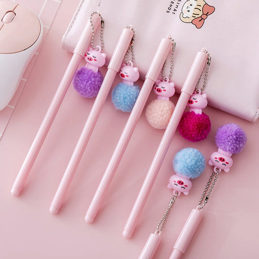 Wholesale hair ball black neutral pen JDC-BP-Yizhou004 Ballpoint Pen 义周 Wholesale Jewelry JoyasDeChina Joyas De China