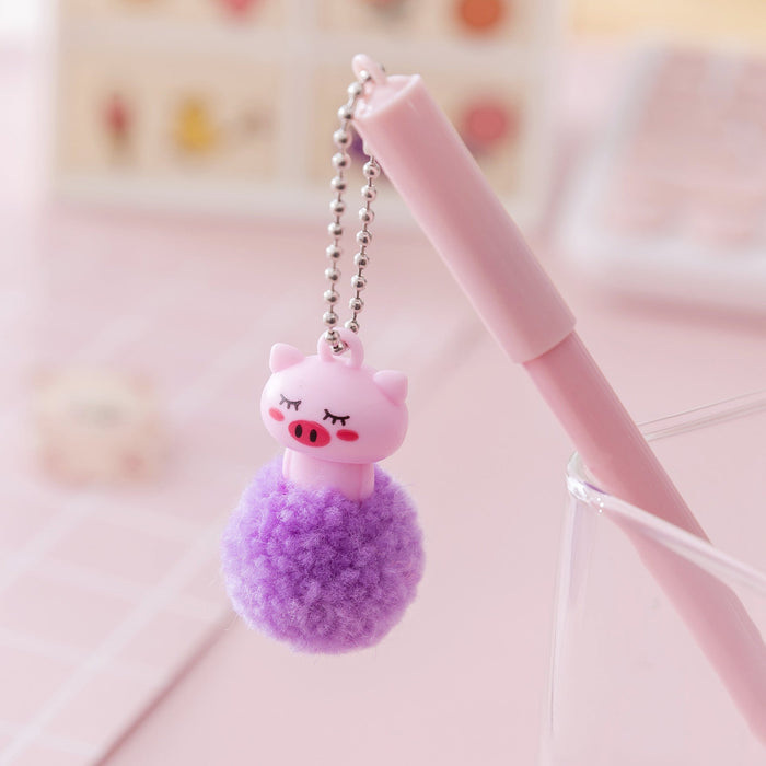 Wholesale hair ball black neutral pen JDC-BP-Yizhou004 Ballpoint Pen 义周 purple 0.38mm Wholesale Jewelry JoyasDeChina Joyas De China