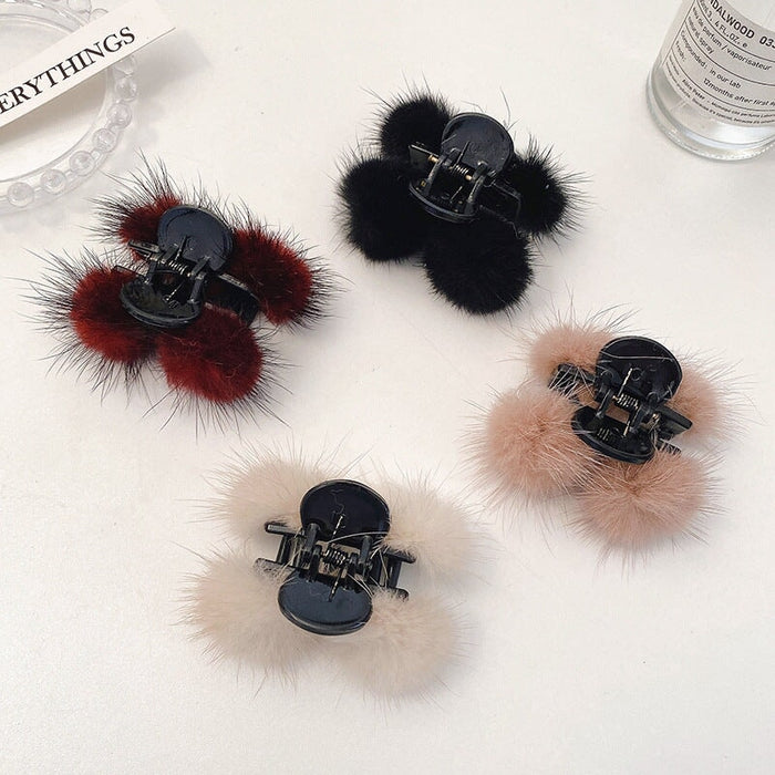 Wholesale Hair Ball Plush Hair Clips JDC-HC-CR001 Hair Clips 楚柔 Wholesale Jewelry JoyasDeChina Joyas De China