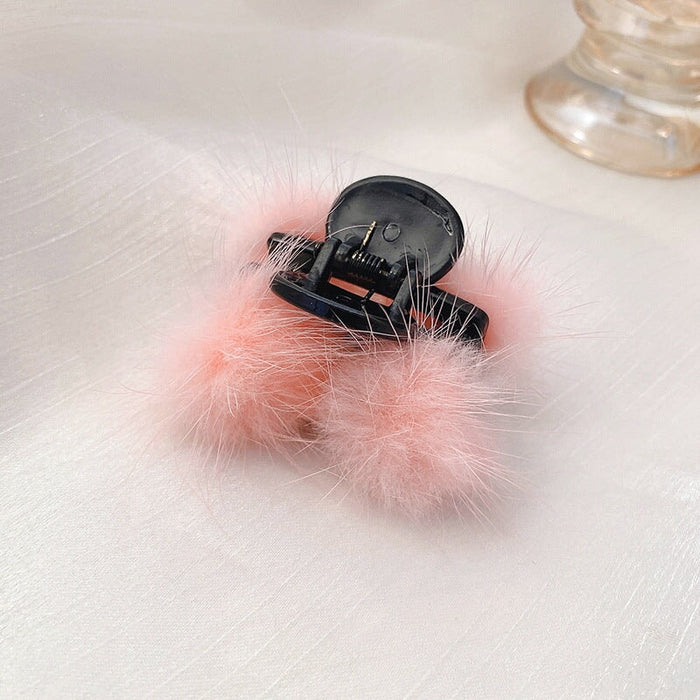 Wholesale Hair Ball Plush Hair Clips JDC-HC-CR001 Hair Clips 楚柔 A120-1pink Wholesale Jewelry JoyasDeChina Joyas De China