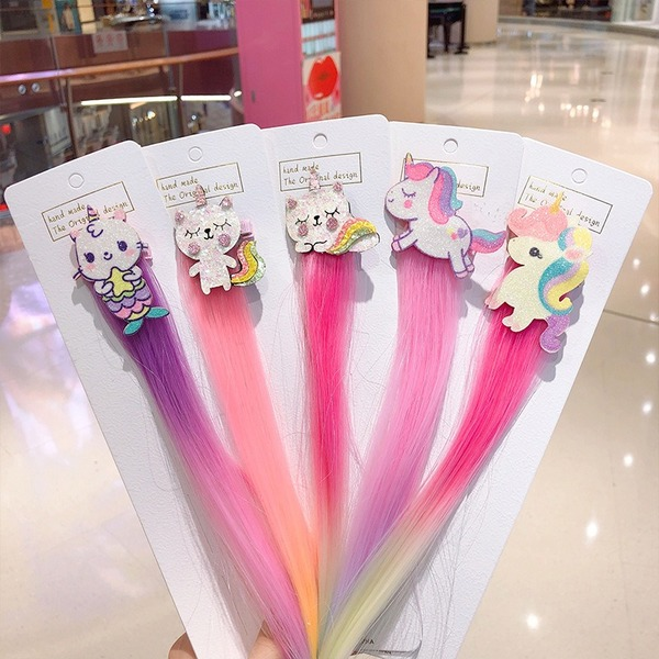 Bulk Jewelry Wholesale hair clip unicorn wig Liu Hai clip JDC-HS-i113 Wholesale factory from China YIWU China