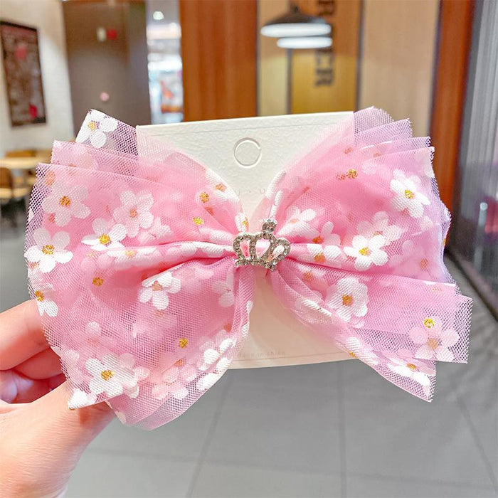 Bulk Jewelry Wholesale Hair Clips bronzing bow mesh crown JDC-HS-i207 Wholesale factory from China YIWU China