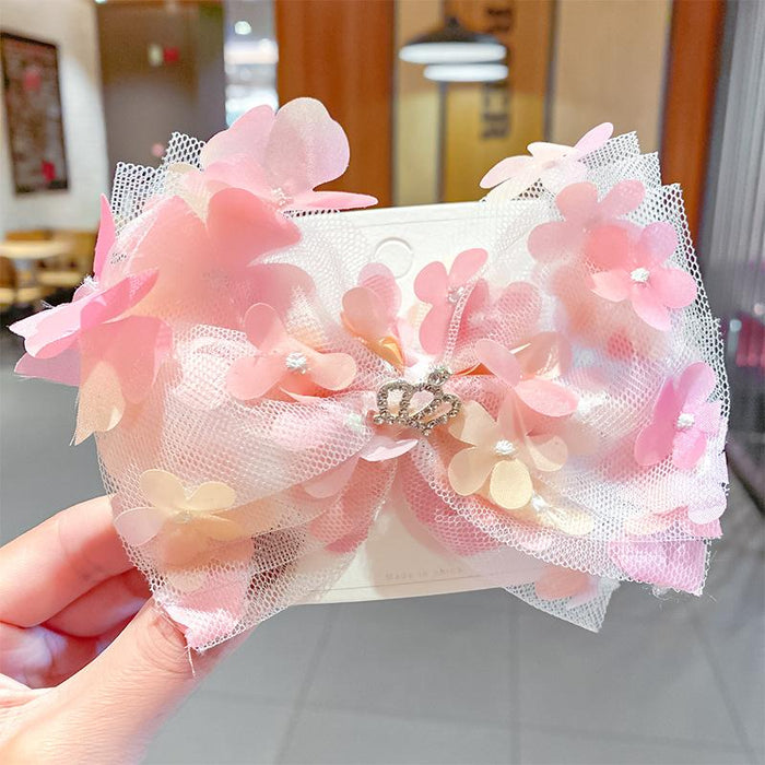 Bulk Jewelry Wholesale Hair Clips bronzing bow mesh crown JDC-HS-i207 Wholesale factory from China YIWU China