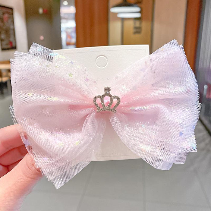 Bulk Jewelry Wholesale Hair Clips bronzing bow mesh crown JDC-HS-i207 Wholesale factory from China YIWU China