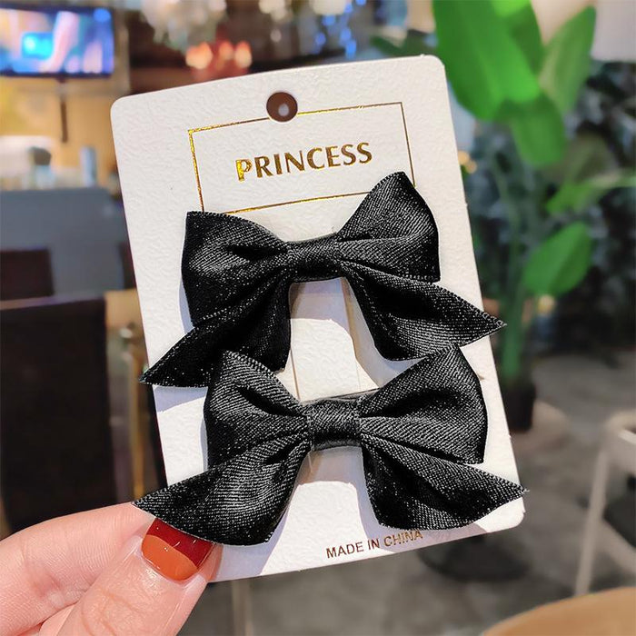 Bulk Jewelry Wholesale Hair Clips fabric bow solid bangs broken hair edge JDC-HS-i143 Wholesale factory from China YIWU China