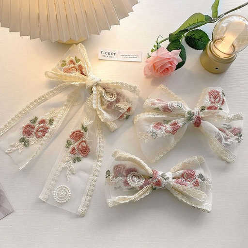 Bulk Jewelry Wholesale Hair Clips lace embroidery bows JDC-HC-bd039 Wholesale factory from China YIWU China