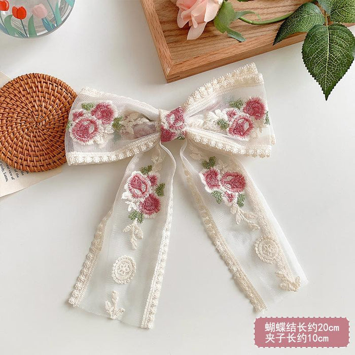 Bulk Jewelry Wholesale Hair Clips lace embroidery bows JDC-HC-bd039 Wholesale factory from China YIWU China