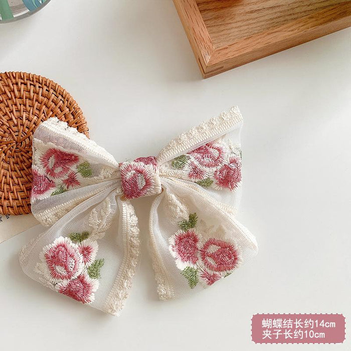 Bulk Jewelry Wholesale Hair Clips lace embroidery bows JDC-HC-bd039 Wholesale factory from China YIWU China